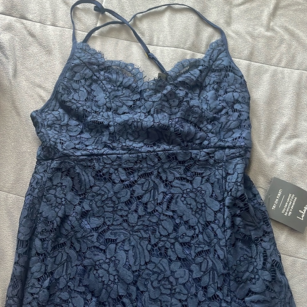 Blue lace dress